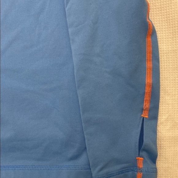 Nike Pro Women's Fleece lined Half zip pull over Blue and Orange Athletic Jacket - Picture 9 of 12